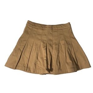 Hesperus Fall Neutral Plates Mini Skirt Solid Tan Size Small Juniors